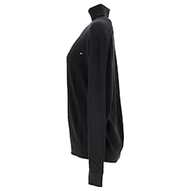 Tommy Hilfiger-Tommy Hilfiger Jersey con cuello vuelto de seda y algodón orgánico para hombre en algodón negro-Negro