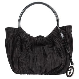 Giorgio Armani Eine Mini-Samttasche Schwarz