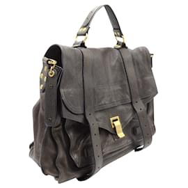 Proenza Schouler-PS1 Medium Bag in Dark Graphite Leather-Grey