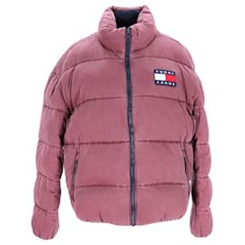 Tommy Hilfiger-Mens Washed Cotton Padded Jacket-Red