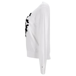 Tommy Hilfiger-Tommy Hilfiger Pull Essential Graphic Crest pour femme en coton blanc-Blanc
