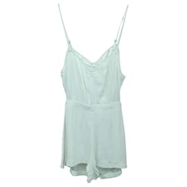 Reformation-Mini Off-White Playsuit with Opening on the Back-White,Cream