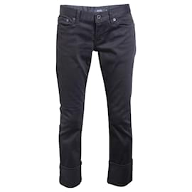 Autre Marque-Schwarze Jeans mit umgedrehten Bündchen-Schwarz