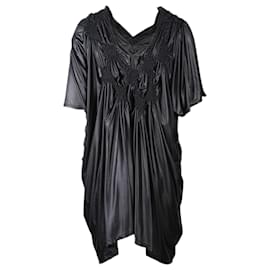 Issey Miyake-Black draped dress-Black