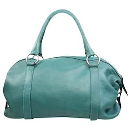 Autre Marque-Green Leather Hand Bag-Green