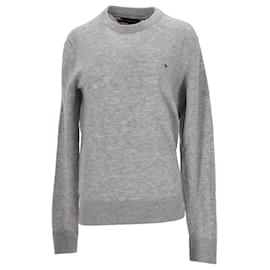 Tommy Hilfiger-Herrenpullover aus Lammwolle mit Rundhalsausschnitt-Grau