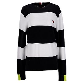 Tommy Hilfiger Gestreifter Herrenpullover aus Bio-Baumwolle Blau Hellblau