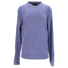 Tommy Hilfiger Herrenpullover mit Zopfmuster Blau