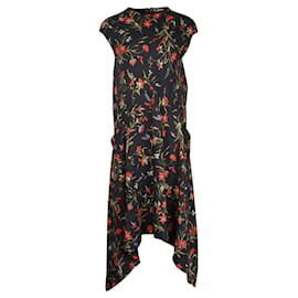 Balenciaga-Black Dress with Red Floral Pattern-Other