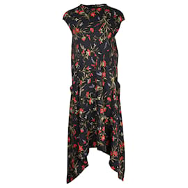 Balenciaga-Black Dress with Red Floral Pattern-Other