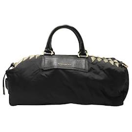 Givenchy-Givenchy Black Nylon with Gold Studs Duffle Bag-Black