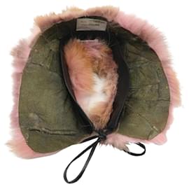Miu Miu-Coyote & Lamb Leather Pink & Beige Collar-Pink