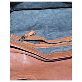 Luella-Beige Leather Tote-Brown