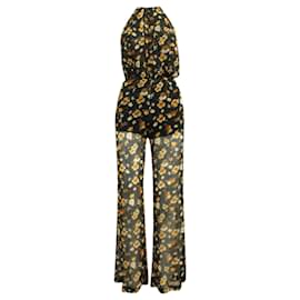 Reformation-Yellow Print Jumpsuit with open back-Yellow