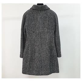 Chanel-Chanel 14PF Wool Silk Tweed Coat-Dark grey