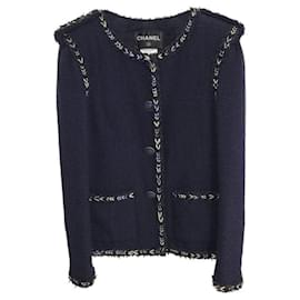 Chanel-Chanel 16Chaqueta de tweed P-Azul oscuro