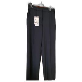Calça larga Max Mara de lã azul Azul