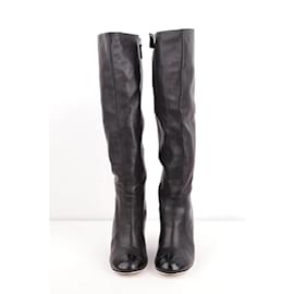 Chanel-Leather boots-Black