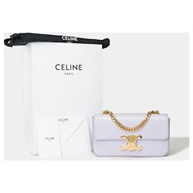 Céline-Bolsa CELINE Triomphe em couro roxo - 101712-Roxo