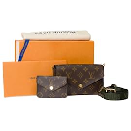 Louis Vuitton-Bolso LOUIS VUITTON Felicie Strap & Go en lona marrón - 101692-Castaño
