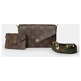 Louis Vuitton-Bolso LOUIS VUITTON Felicie Strap & Go en lona marrón - 101692-Castaño