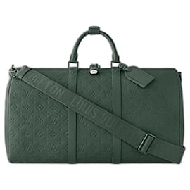 Louis Vuitton-LV Keepall 50 green leather new-Dark green