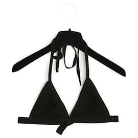 Chanel-1995s Chanel Top Black Wool and Silk Mini Bralette-Noir