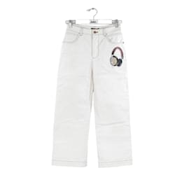 Louis Vuitton Vaqueros rectos de algodón Blanco