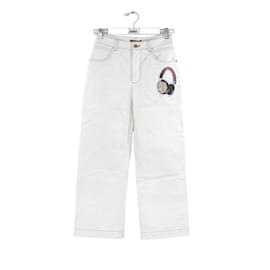 Louis Vuitton-Straight cotton jeans-White