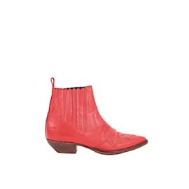 Roseanna-leather western boots-Red