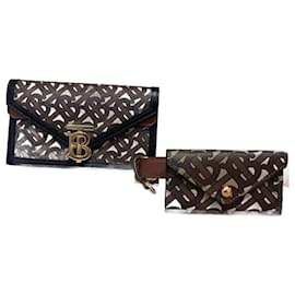 Burberry-BURBERRY  Clutch bags T.  cloth-Brown