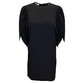 Autre Marque-Stella McCartney Black Short Sleeved Viscose Crepe Dress-Black