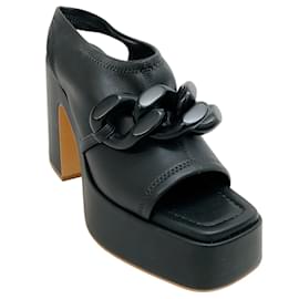 Autre Marque-Stella McCartney Black Skyla Stretch Platform Sandals-Black