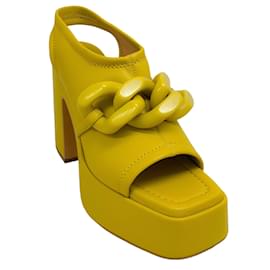 Autre Marque-Stella McCartney Lime Skyla Stretch Platform Sandals-Green