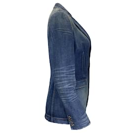 Autre Marque-Blazer jeans desgastado azul de um botão da coleção Ralph Lauren-Azul
