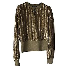Autre Marque Pull à paillettes Dolce&Gabbana Doré Soie Polyester Doré