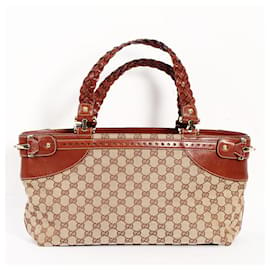 Gucci-Gucci Braided Shopping Bag-Beige,Light brown