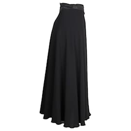 Max Mara-Max Mara Wrap Midi Skirt in Black Triacetate-Black