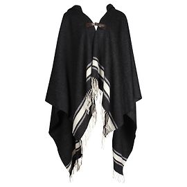 Max Mara Weekend Smooth Blend Hooded Poncho in Grey Wool Grey