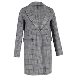 Theory-Theory Plaid Print Coat in Grey Cashmere-Grey