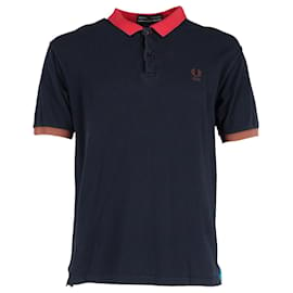 Comme Des Garcons-Comme Des Garcons x Fred Perry Polo Shirt in Navy Blue Cotton-Blue,Navy blue