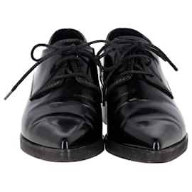 Stella Mc Cartney-Stella McCartney Lace-Up Loafers in Black Leather-Black
