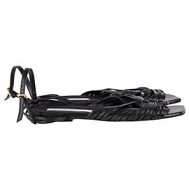 Stella Mc Cartney Stella McCartney Strappy Flat Sandals in Black Eco Leather Black
