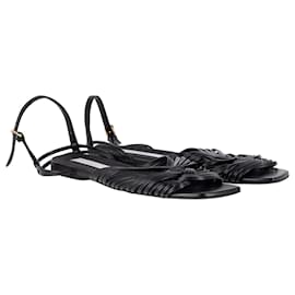 Stella Mc Cartney-Stella McCartney Strappy Flat Sandals in Black Eco Leather-Black