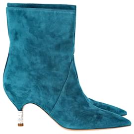 Gabriela Hearst-Gabriela Hearst Mariana Ankle Boots em Camurça Azul-Azul