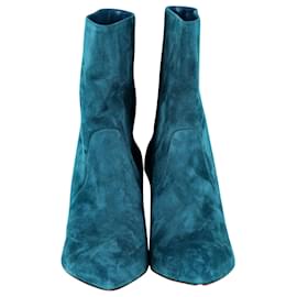 Gabriela Hearst-Gabriela Hearst Mariana Ankle Boots in Blue Suede-Blue