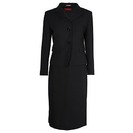 Max Mara Studio Jacke-Rock-Anzug aus schwarzem Triacetat Schwarz
