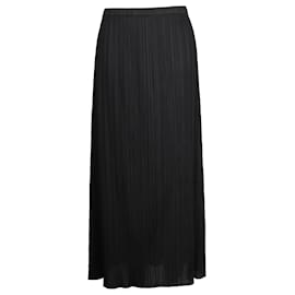 Pleats Please-Jupe longue plissée Pleats Please en polyester noir-Noir