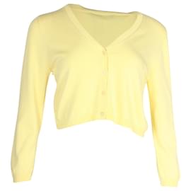 Autre Marque-Max Mara Weekend Cropped Cardigan in Yellow Viscose-Yellow