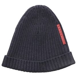 Prada Strickmütze aus grauer Wolle Grau